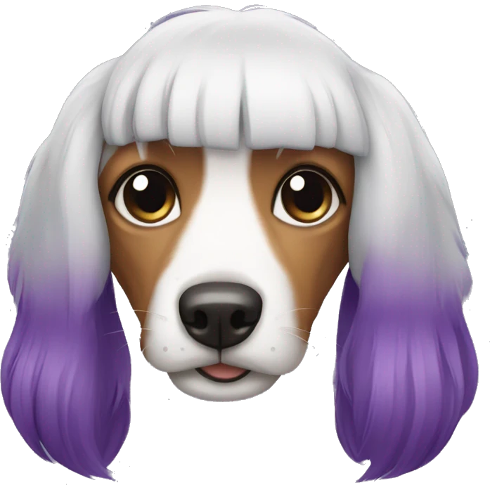 Dog with purple hair  emoji