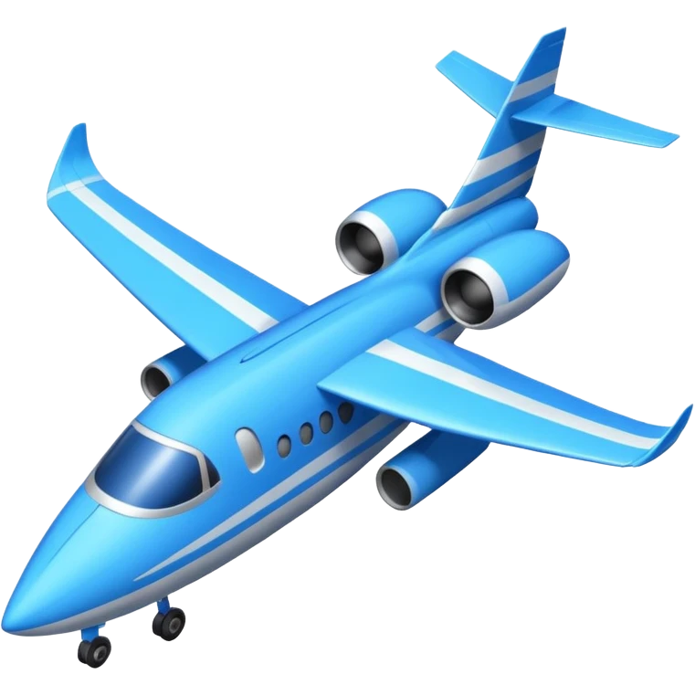 A compact jet with a blue-striped body and angled wings, climbing upward with steady power.
 emoji