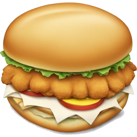 cartoon style chicken sandwhich  emoji
