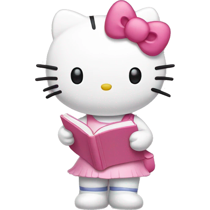 Hello kitty holding book emoji