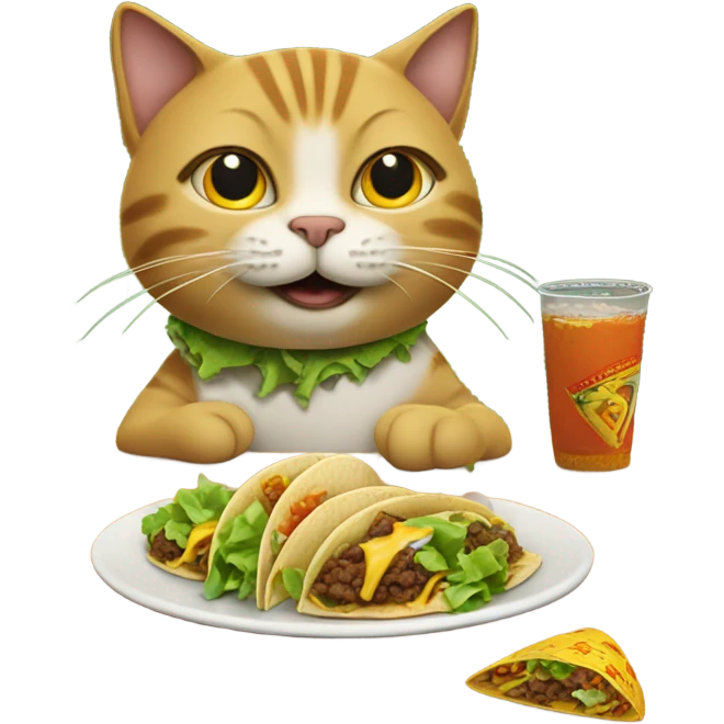 Cat eating tacos emoji