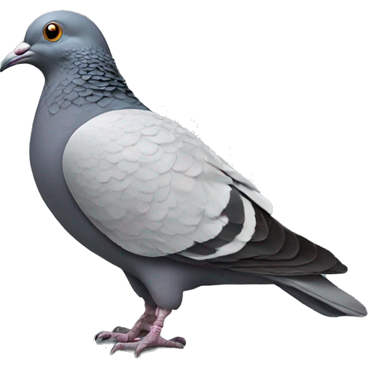pigeon with visible brain emoji