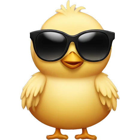 Chick with big sunglasses  emoji