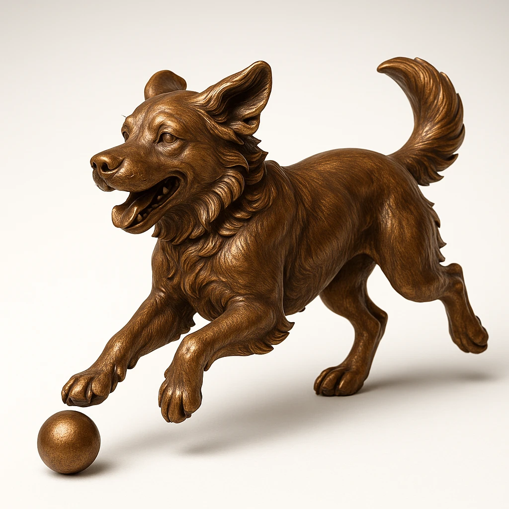happy dog running after ball emoji