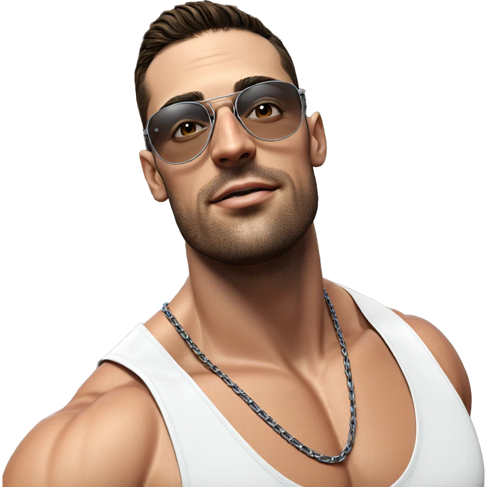 muscular male outdoors portrait emoji