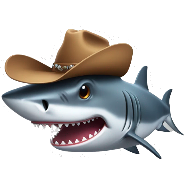 Shark with a cowboy hat emoji