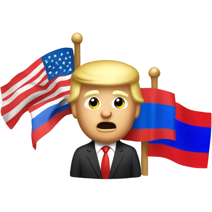 Trump with Russian flag  emoji