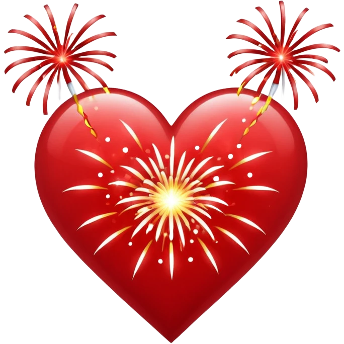 Heart fireworks emoji