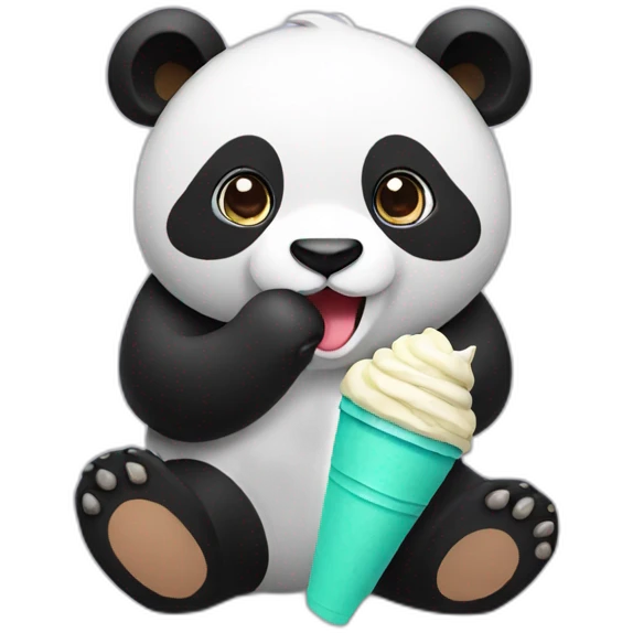 PANDA EATING ICECREAM emoji