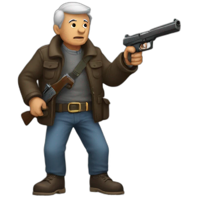 Grandfather with a gun emoji