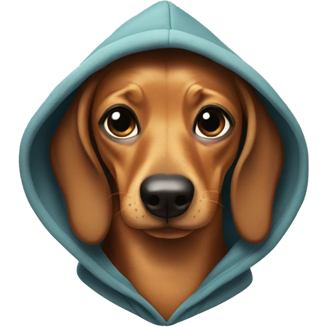 Wiener dog in hoodie emoji