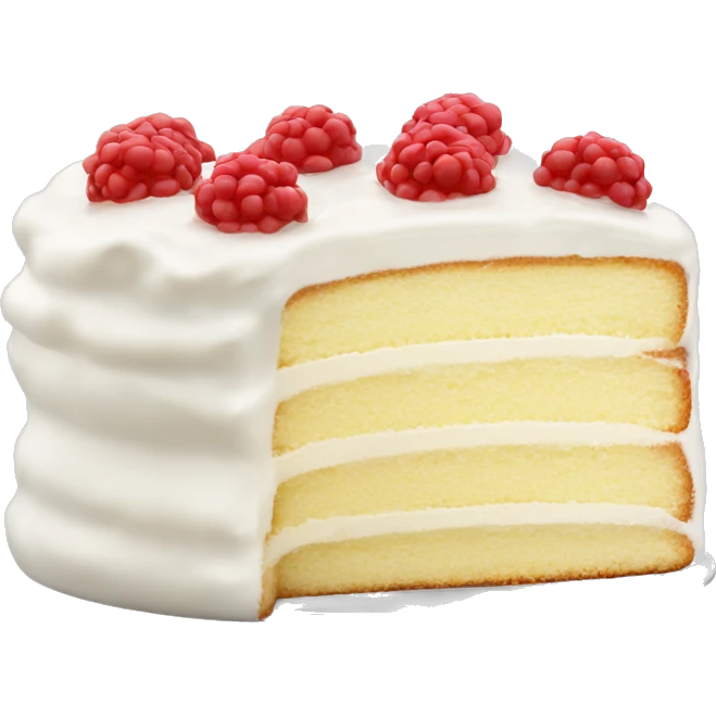 soft white cake with cream without topping  emoji