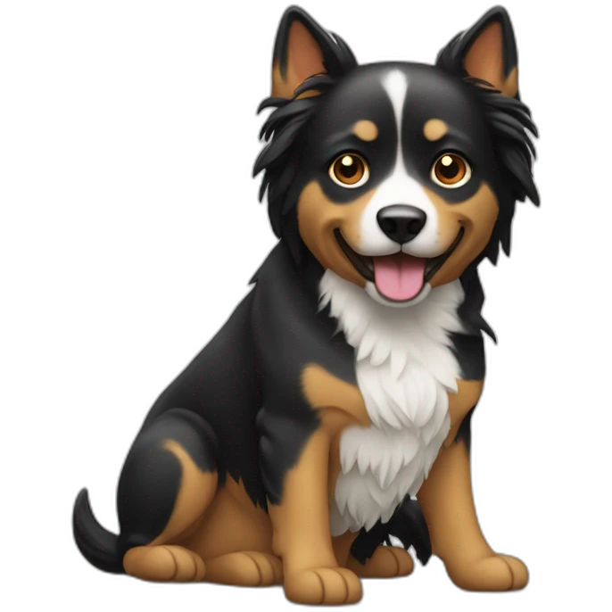 Chat sur un chien emoji