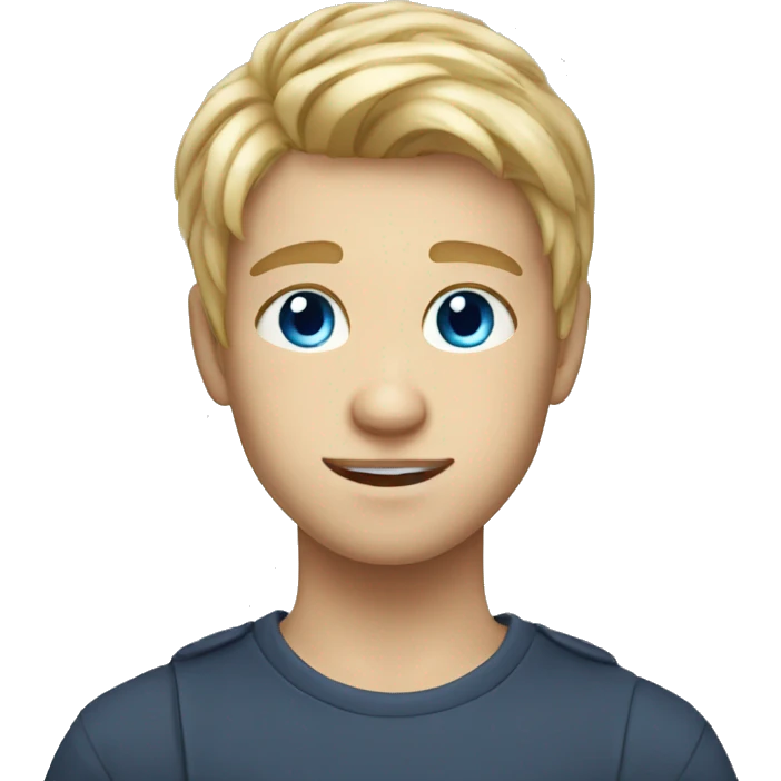 cute teen boy with blond hair and blue eyes emoji