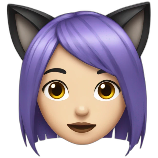 Emo girl with cat ears emoji