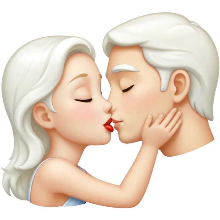 Milk-colored kiss emoji
