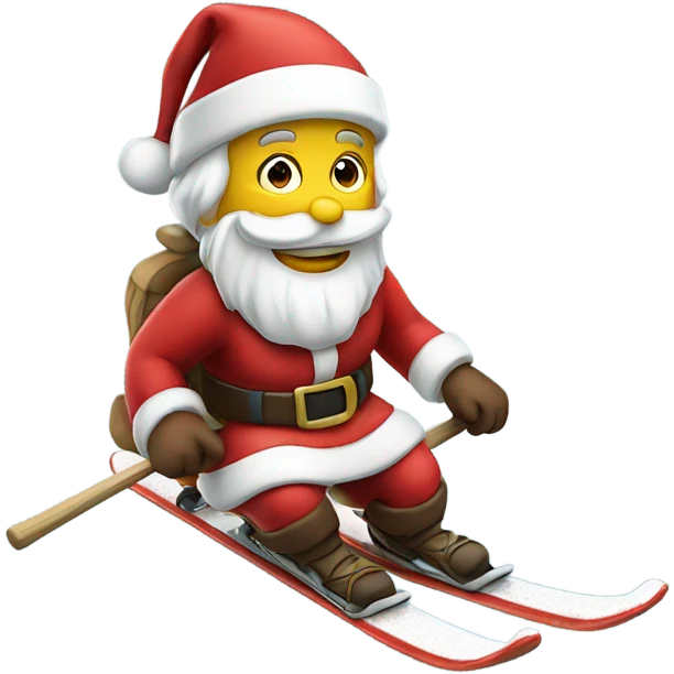 Santa riding skis emoji