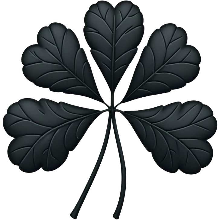 Trébol negro de cinco hojas emoji