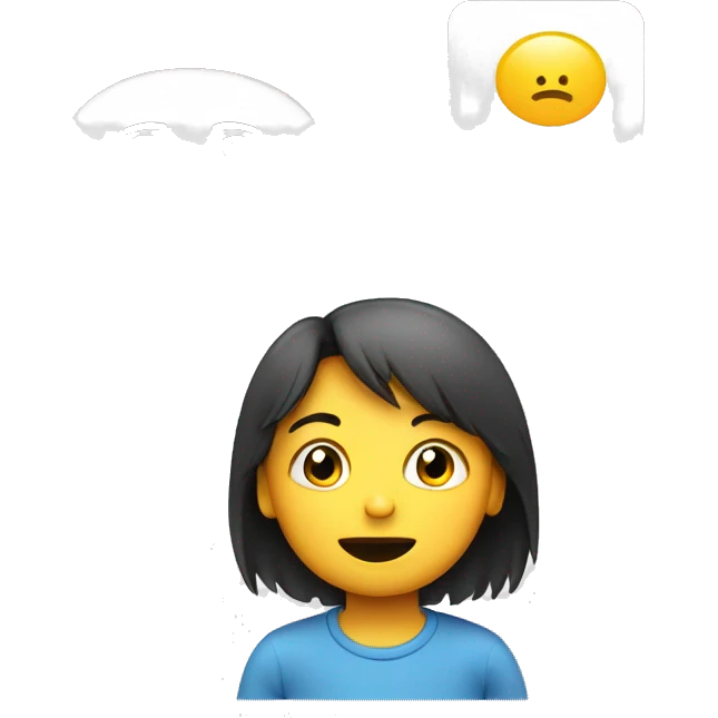 talking child with speech bubble near emoji