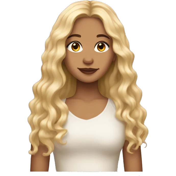 blonde lightskin girl portrait with long hair emoji