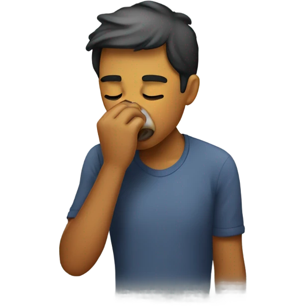 Person smelling a fart emoji