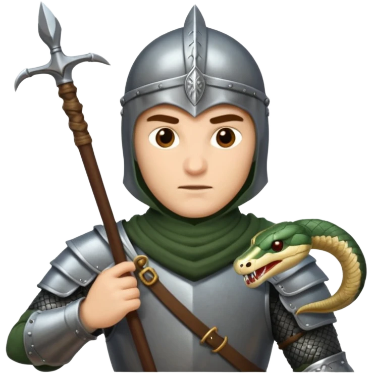 A Russian knight kills a snake with a spear. emoji