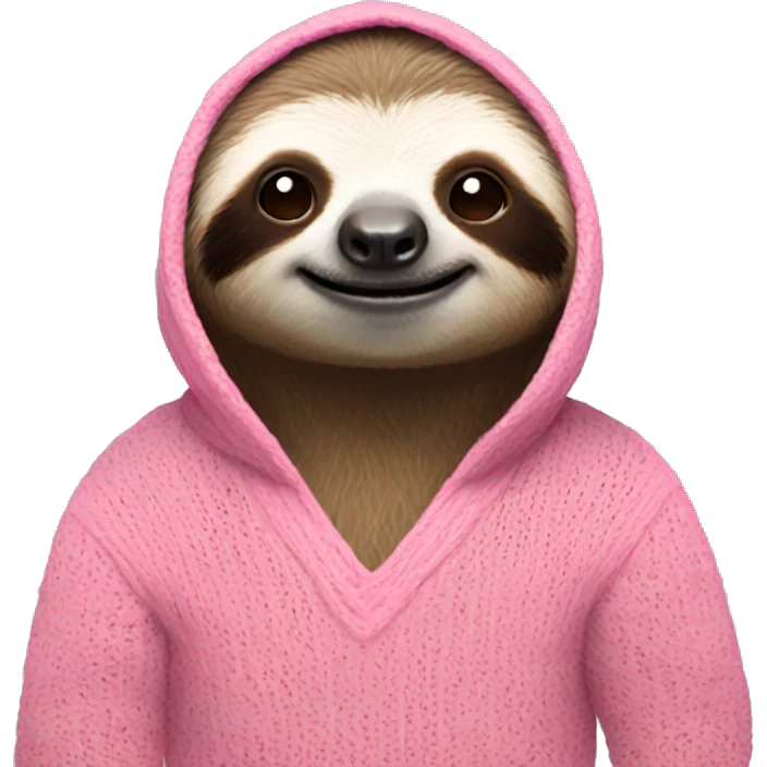 sloth in a pink sweater emoji