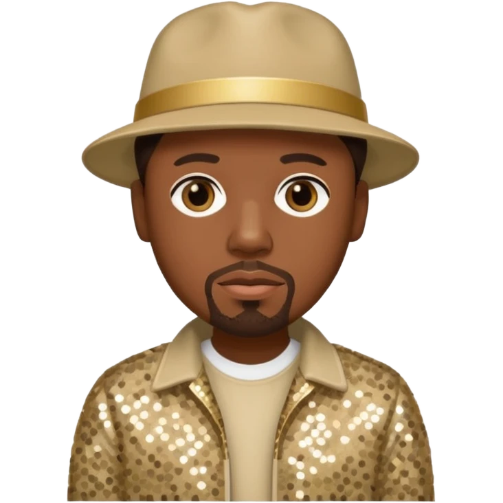 Nate Dogg with dark brown hair, beige sequin outfit emoji