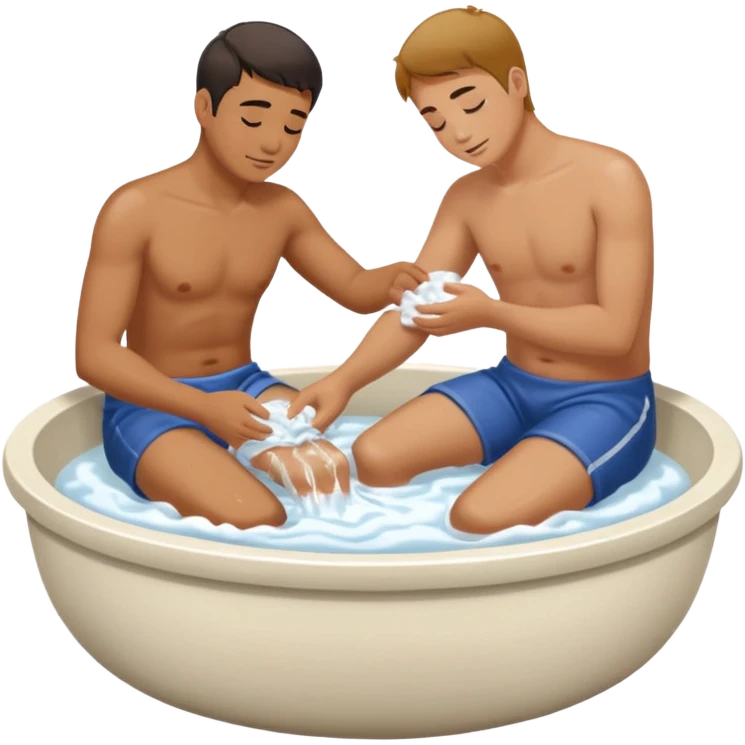 MAN WASHING ANOTHER MANS FEET emoji