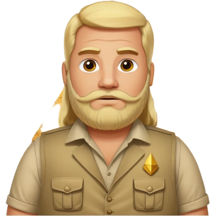 fat male blond long hair agent with three-day-beard in egypt with pyramid. emoji