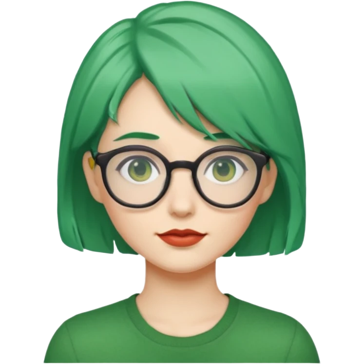 woman with green hair and glasses emoji