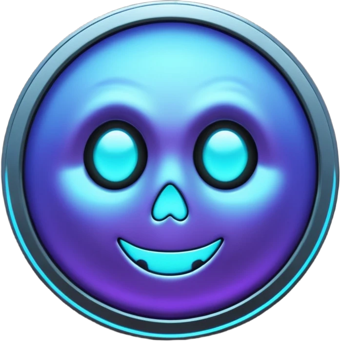 horror spooky spook coin purple blue black white emoji