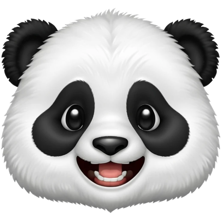 A cute panda emoji laughing with teeth showing emoji