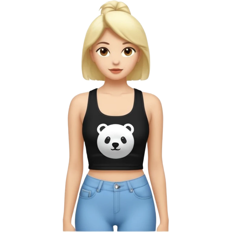 Siyah uzun saçlı siyah ceket  polar ceket ceket gevşek biraz omzundan çıkıyormuş gibi ve bugday ten rengi soltaraftaki omzundan çıkık sadece içinde de siyah crop var crop açık esmer esmer emoji