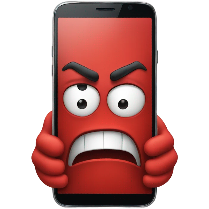 Red smartphone angry  emoji