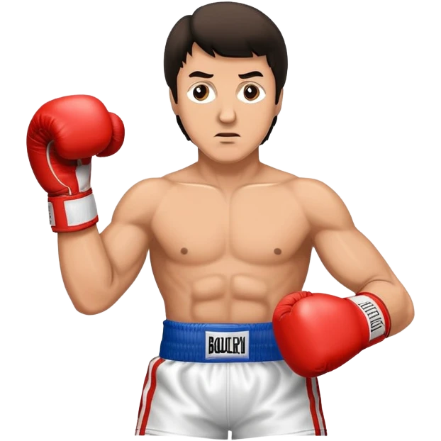 Boxing fighter Rocky Balboa with boxing gloves in fighting stance emoji