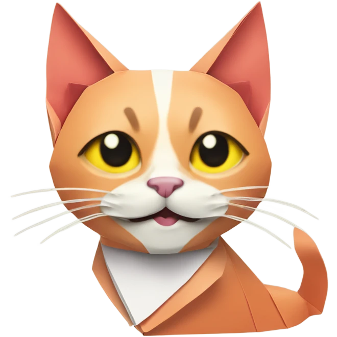 cat smiling origami saumon emoji