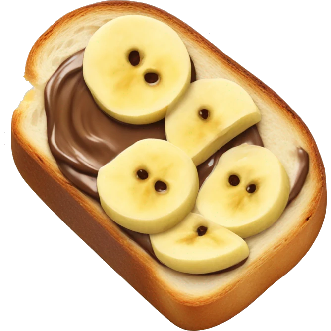 Toasted bread with Nutella and banana slices on it emoji