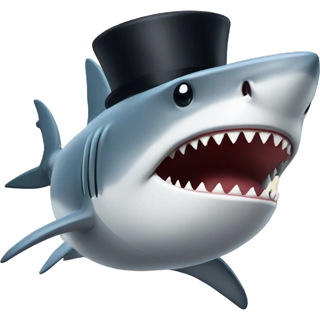 Shark with top hat  emoji