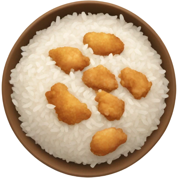 bowl of rice and chicken emoji