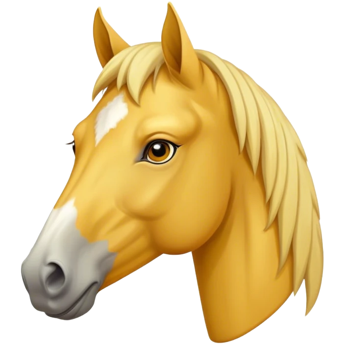 A mature yellow horse with its face facing us. emoji