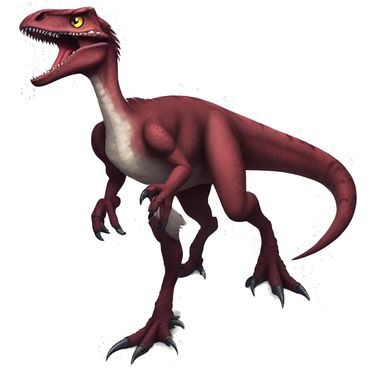 Maroon edgy badass modern handsome punk velociraptor-dragon-Digimon, full body emoji