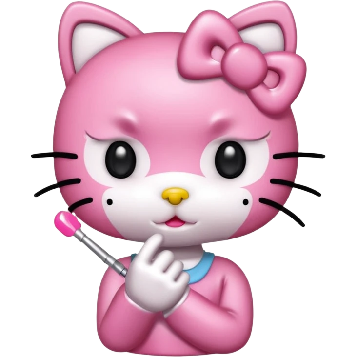 hello kitty with nails tapping  emoji