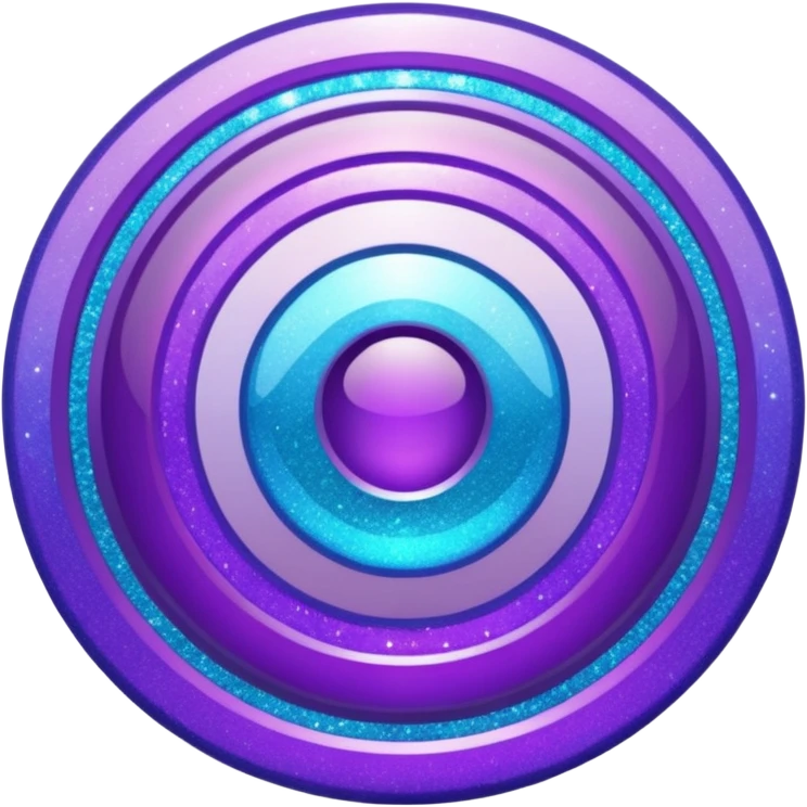 Glitter purple and cian inner circle emoji