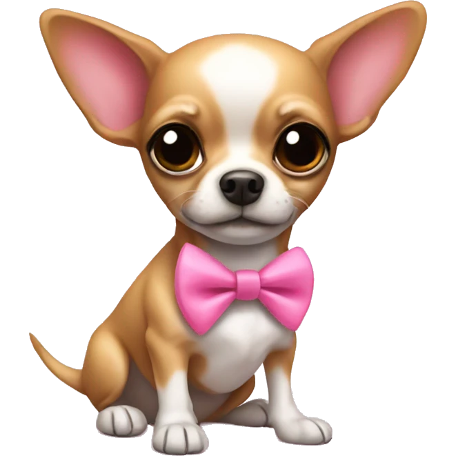 Chihuahua with pink bow  emoji