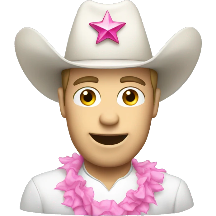 white cowboy hat with pink tiara  emoji