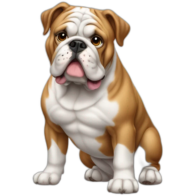 Dog english Bulldog full body emoji