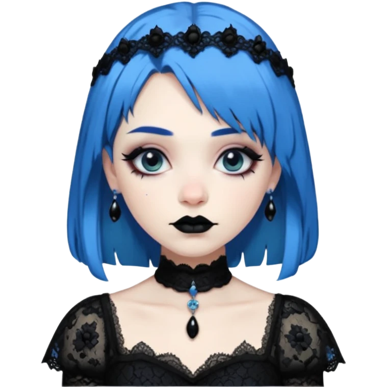 blue haired old goth princess emoji