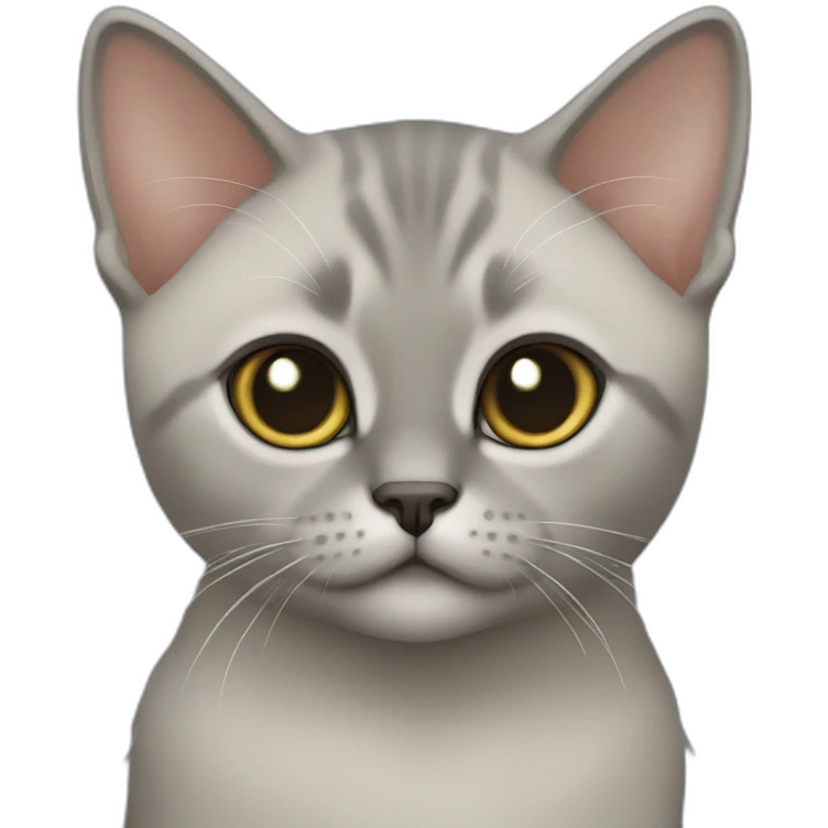 Grey burmese kitten emoji