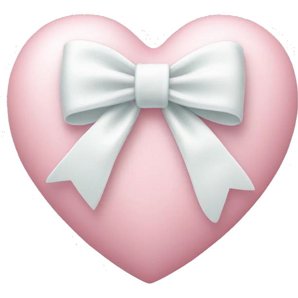 Pastel pink heart with white bow emoji